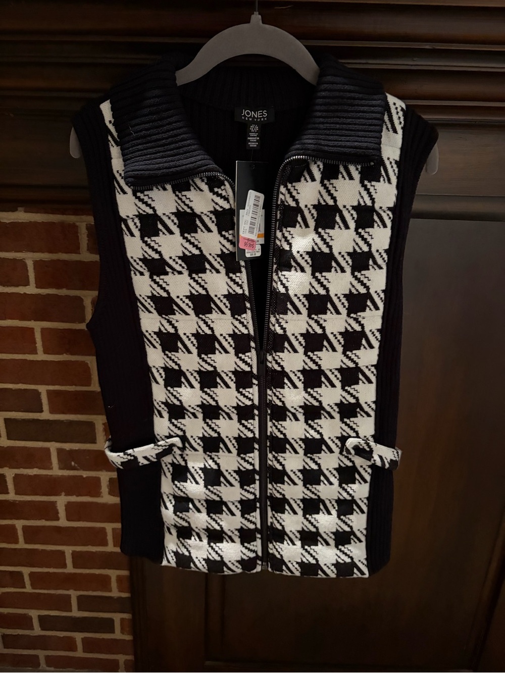 Jones New York houndstooth vest sz small